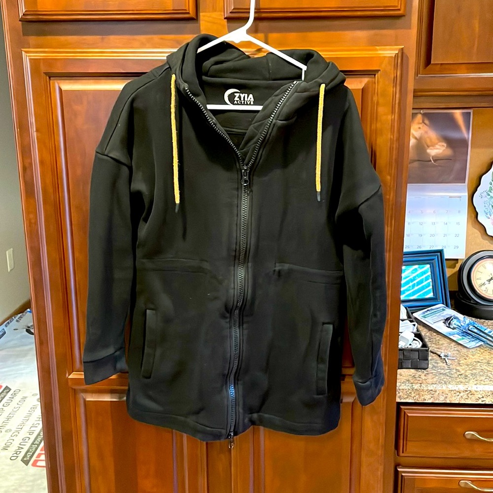 Zyia Long Hooded Sweatshirt Jacket